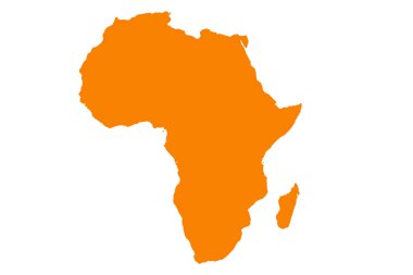 Afrika haritası simgesi beyaz arkaplanda izole edildi. Dünya çapında seyahat kavramı