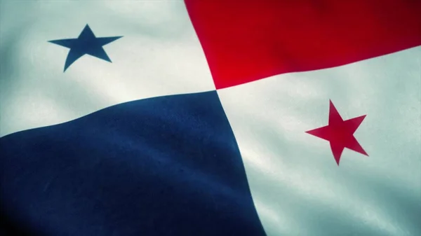 Панамський прапор, що махає вітром. Національний прапор Панами. Підпис Панами. 3d ілюстрація — стокове фото