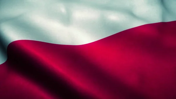 Poland flag waving in the wind. National flag of Poland. Sign of Poland. 3d illustration