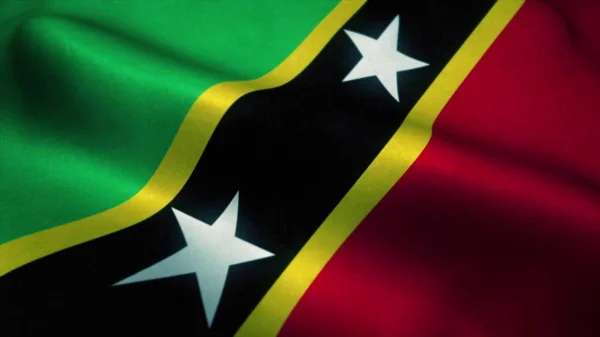 Flaga Saint Kitts Nevis Powiewa Wietrze Flaga Narodowa Saint Kitts — Zdjęcie stockowe