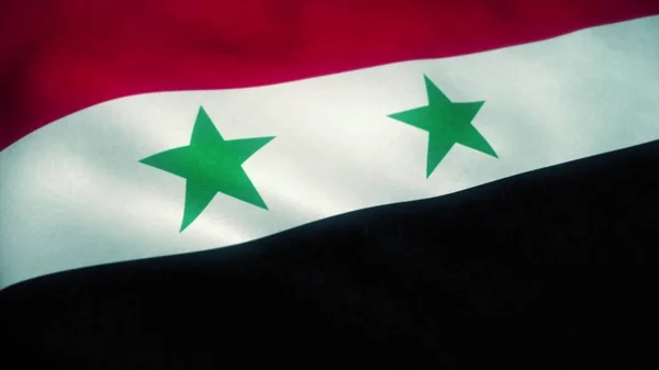 シリア アラブ共和国の国旗が風になびく シリアの国旗 シリア アラブ共和国の代表 3Dレンダリング — ストック写真