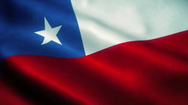 Chile flag waving in the wind. National flag of Chile. Sign of Chile. 3d illustration.