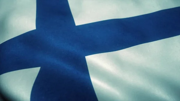 Finnország Zászlója Lobogott Szélben Finnország Nemzeti Lobogója Finnország Jele Illusztráció — Stock Fotó