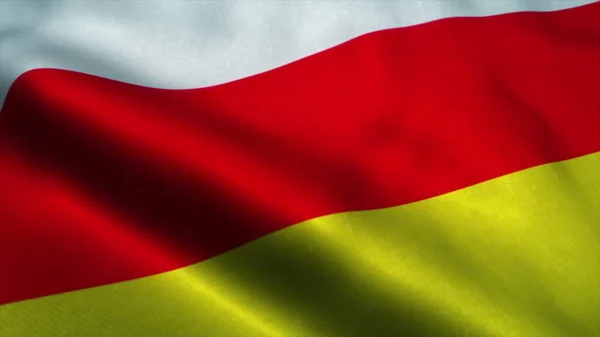 Zuid Ossetië Vlag Wapperend Wind Nationale Vlag Van Zuid Ossetië — Stockfoto