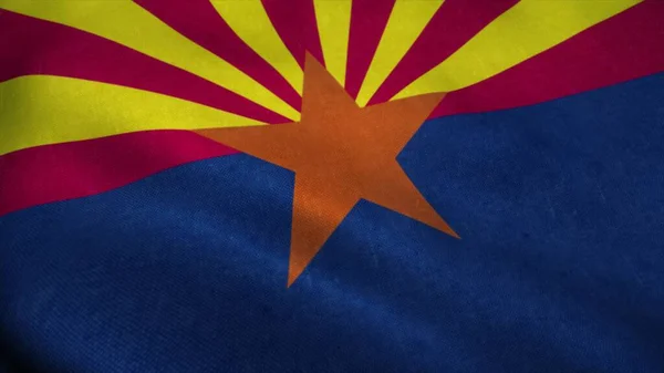 Arizona Vlag Wapperend Wind Nationale Vlag Van Arizona Teken Van — Stockfoto