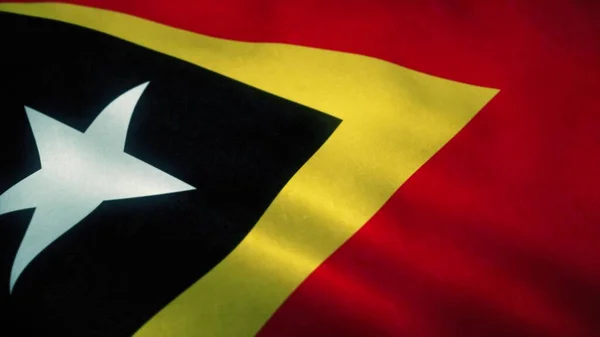 Flaga Timoru Wschodniego Macha Wietrze Flaga Narodowa Timoru Wschodniego Znak — Zdjęcie stockowe