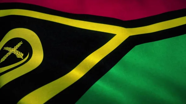 Flaga Vanuatu Macha Wietrze Flaga Narodowa Vanuatu Znak Vanuatu Renderowanie — Zdjęcie stockowe