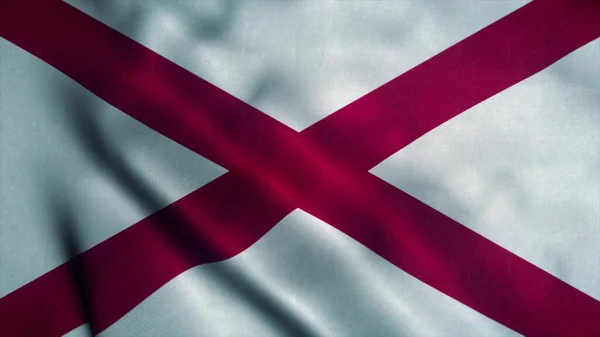 Rüzgarda Dalgalanan Alabama Bayrağı Alabama Bayrağı Alabama Işareti Illüstrasyon — Stok fotoğraf