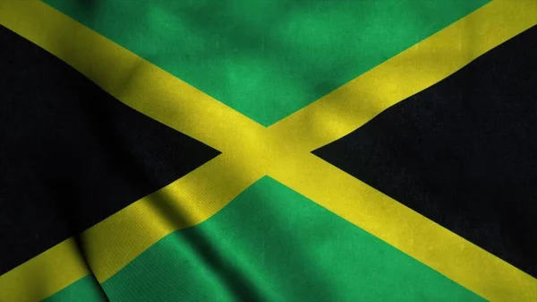 Jamajská Vlajka Vlála Větru Národní Vlajka Jamajka Ilustrace — Stock fotografie