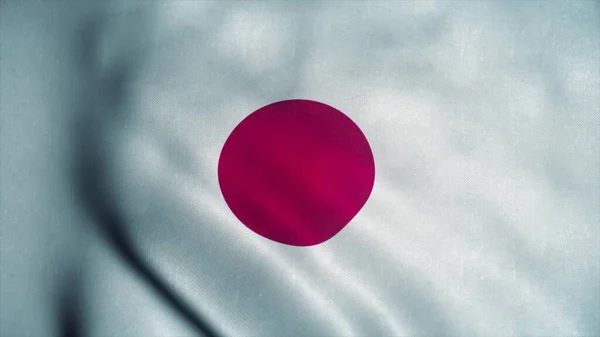 Japanese flag waving in the wind. National flag of Japan. Sign of Japan. 3d illustration.