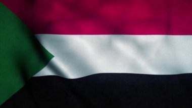 Güney Sudan bayrağı rüzgarda dalgalanıyor. Güney Sudan 'ın ulusal bayrağı. Güney Sudan 'ın kusursuz döngü animasyonunun işareti. 4K