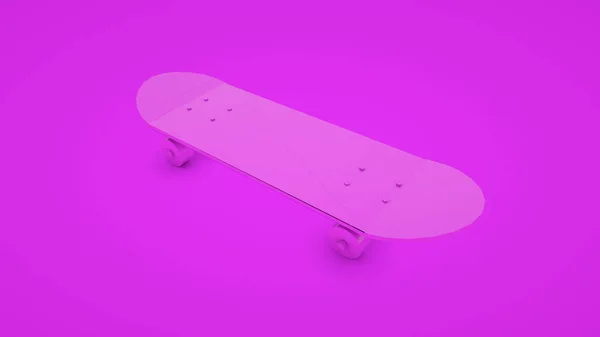 Фиолетовый Скейтборд Изолирован Фиолетовом Фоне Рендеринг — стоковое фото