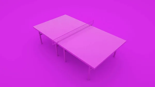 Tavolo Ping Pong Isolato Sfondo Viola Rendering — Foto Stock