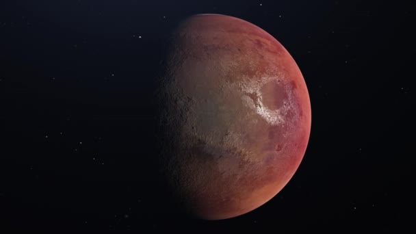 Marte Rotește Încet Spațiu Fotografie Realist Randare — Videoclip de stoc