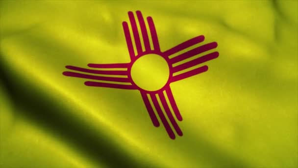 "New Mexico Flag Isolated Realistic Animation". Беззвучная петля, 4K — стоковое видео