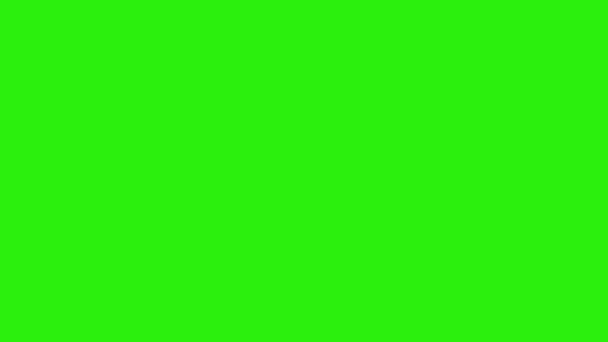 UFO - Disco voador com luzes azuis girando loop de repetição infinita - isolado no fundo da tela verde — Vídeo de Stock