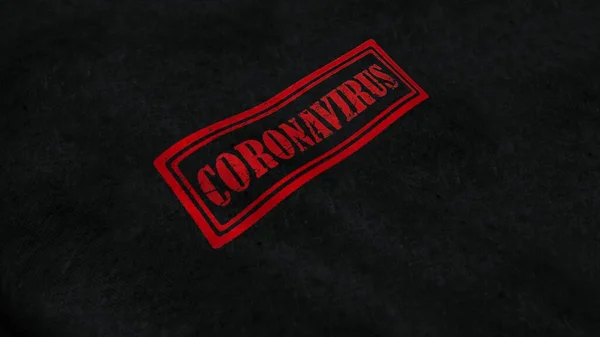 Bandera de sello Covid-19 ondeando en el viento. Concepto de brote de coronavirus. Signo de Coronavirus. renderizado 3d —  Fotos de Stock