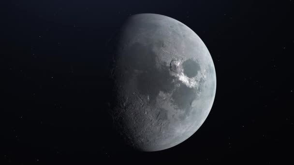 Luna ultra realistica dall'orbita, atmosfera dallo spazio. Animazione 3d Loopable — Video Stock