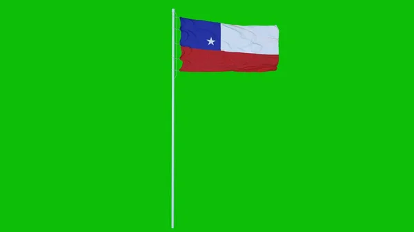 Chile Flag Waving Wind Green Screen Chroma Key Background Rendering — Stock Photo, Image