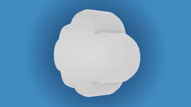 Цикл анимации иконки облака на синем фоне с альфа-маской 4K — стоковое видео