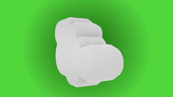 Cloud icon animation loop on green background with alpha mask 4K UHD footage — Stock Video