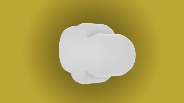 Cloud icon animation loop on yellow background with alpha mask 4K UHD footage — Stock Video