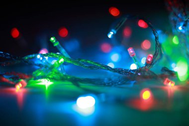 multicolored lights Shine with bright colors of the rainbow