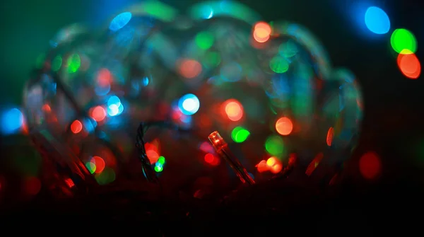 Multicolored Lights Shine Bright Colors Rainbow — Stockfoto