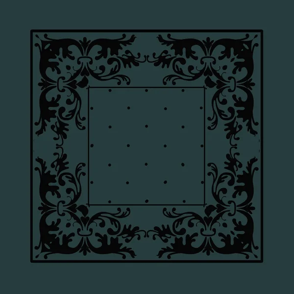 black background with a square pattern frame