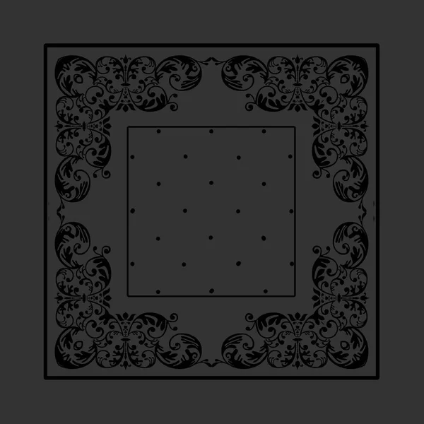 black background with a square pattern frame