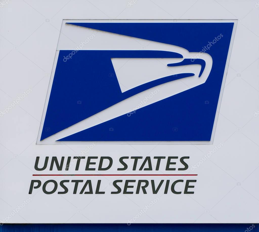 STILLWATER, MN/USA - NOVEMBER 20, 2016: United States Postal Service sign and logo.