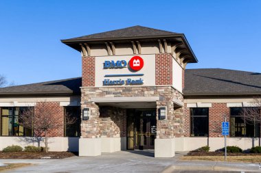 BMO Harris banka dış işareti ve Logo. 