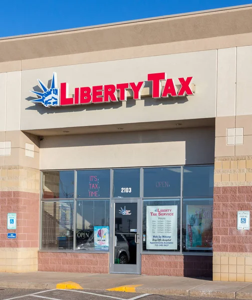 Liberty belasting Service exterieur teken en Logo — Stockfoto