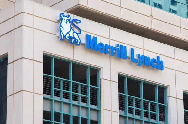 Εξωτερικό σημάδι Merrill Lynch και λογότυπο — Φωτογραφία Αρχείου