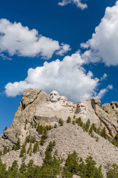 Monumento nazionale al Monte Rushmore in bianco e nero — Foto Stock