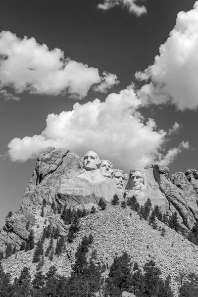 Mount rushmore Národní památník v černé a bílé — Stock fotografie
