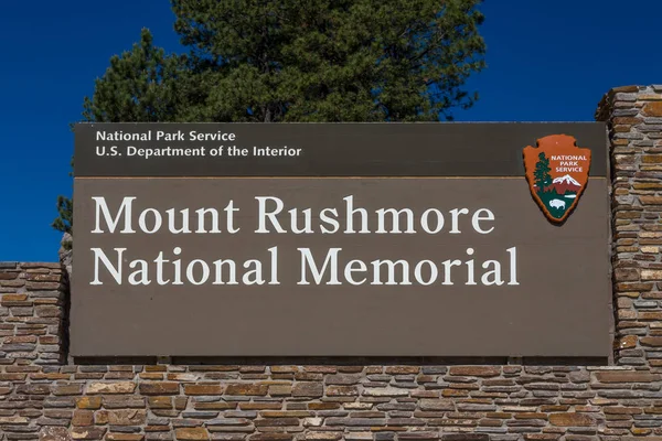 Mount Rushmore National Memorial Sign — Stock Photo, Image