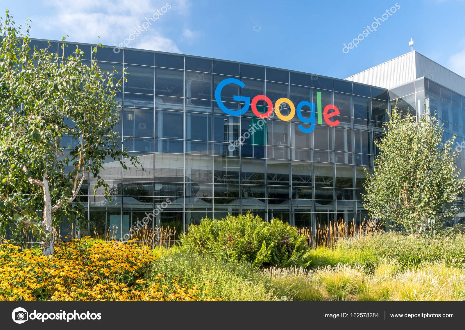 Google Corporate Headquarters and Logo Stock Editorial Photo