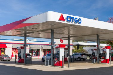 Citgo benzin istasyonu dış ve logosu