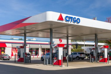 Citgo Gas Station Exterior and Logo clipart
