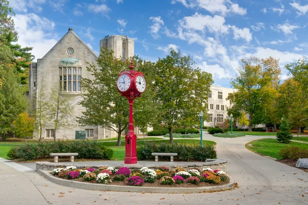 Indiana University Landmark Campus Clock — Stock Photo, Image