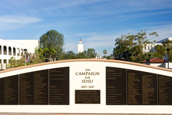 The Campaign for SDSU Wall on the Campus of San Diego State Univ — Stock Photo, Image