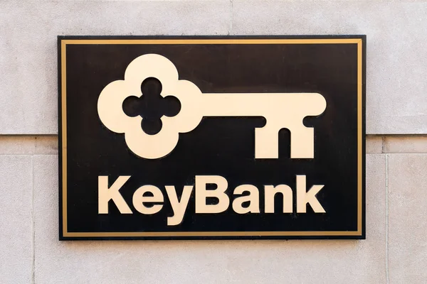 KeyBank Bank Exterior and Trademark Logo — Stock Photo, Image