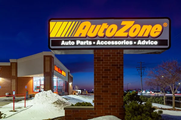 Bayport Usa Února 2020 Autozone Automotive Parts Store Twighlight Trademark — Stock fotografie