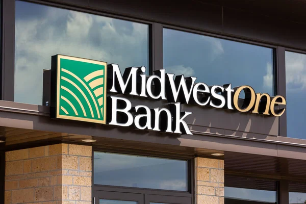 Hudson Eua Abril 2020 Midwestone Bank Logotipo Exterior Marca Registrada — Fotografia de Stock