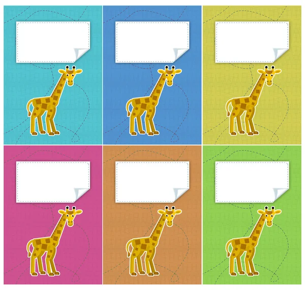 Kreskówka zestaw kolorowe Pokrowce - żyrafa — Zdjęcie stockowe
