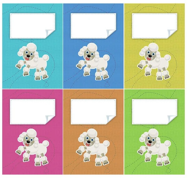 Conjunto de dibujos animados de coloridas cubiertas con perros — Foto de Stock