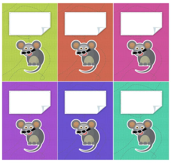 Cartoon set of colorful covers with mouses