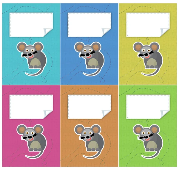 Cartoon set of colorful covers with mouses