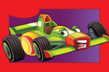 çizgi film spor araba yarışı - illüstrasyon çocuklar için